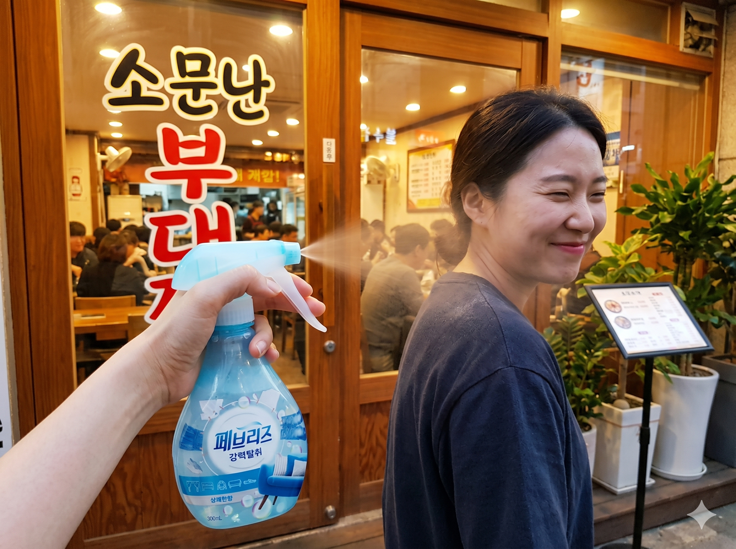 Fabric deodorizer spray — essential after eating budae jjigae