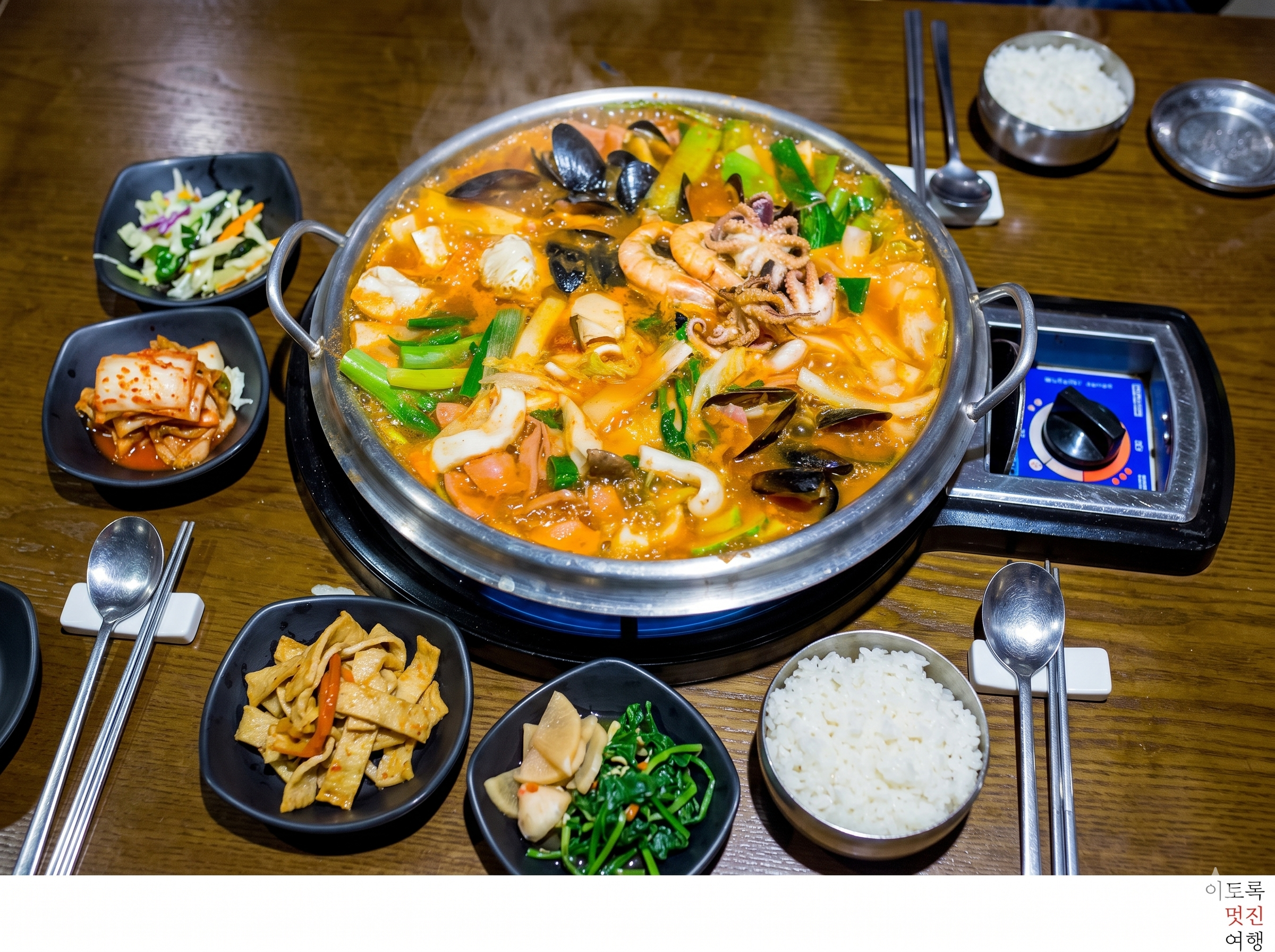 Nolboo budae jjigae — Korea's most famous budae jjigae chain with seafood topping