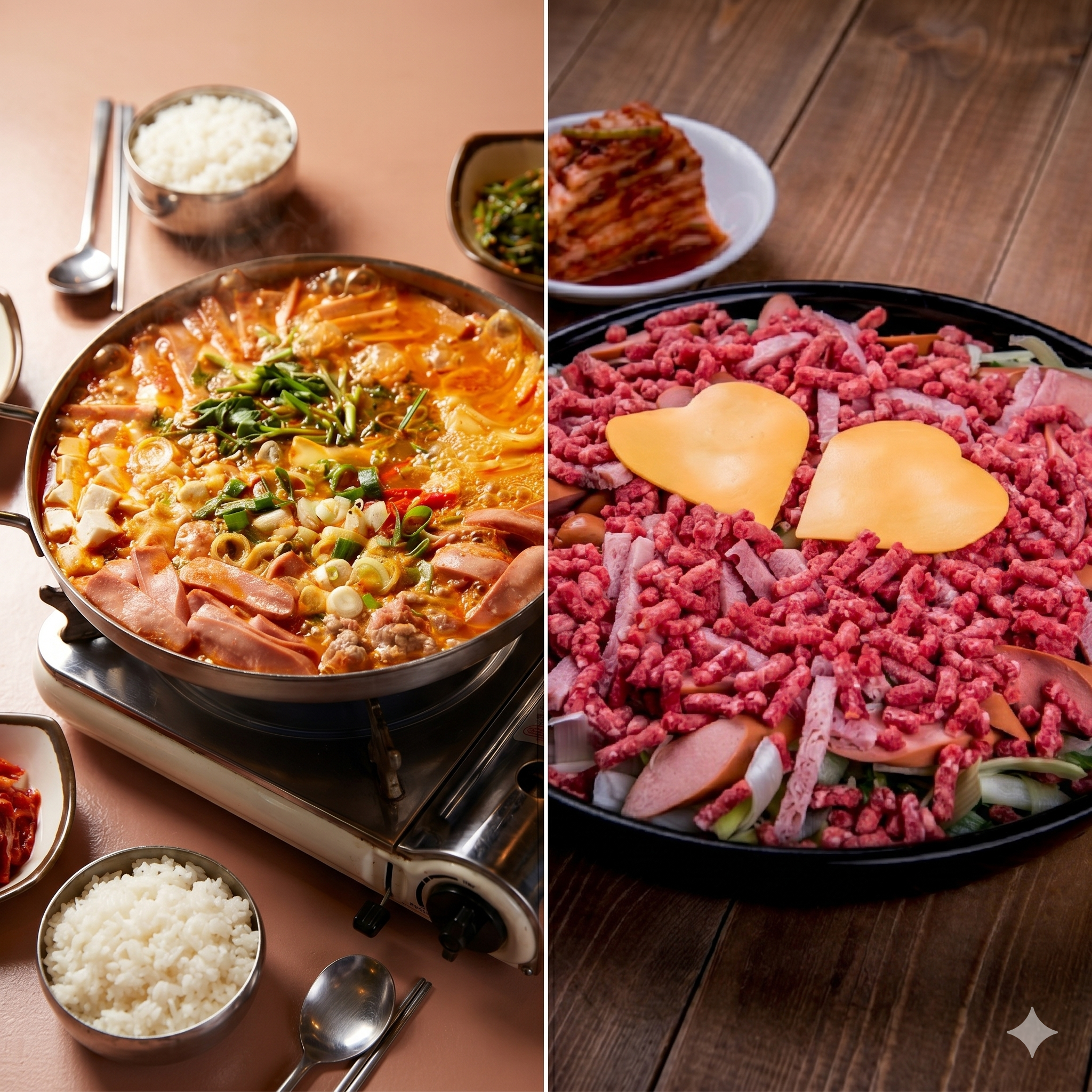 Songtan-style vs Uijeongbu-style budae jjigae — two cities, two philosophies