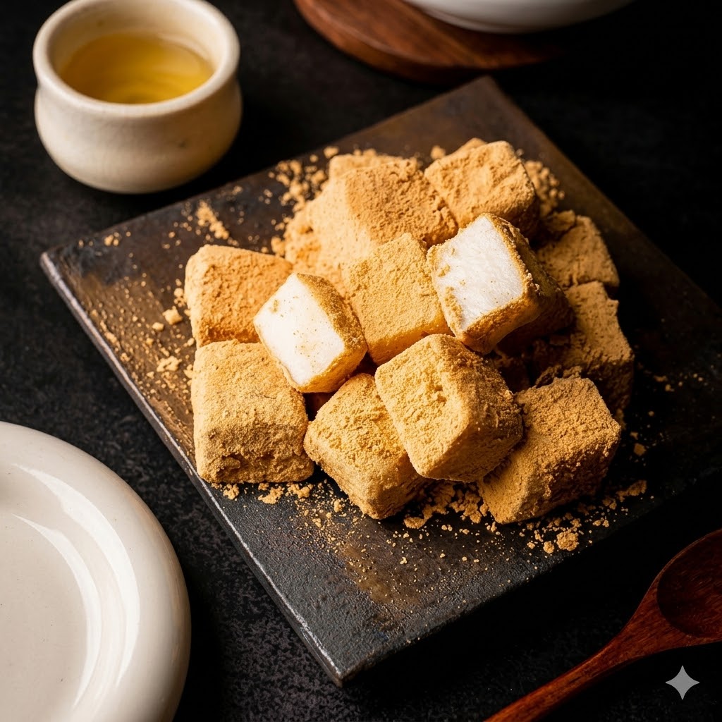 기본 콩고물 인절미 — Classic injeolmi with soybean powder
