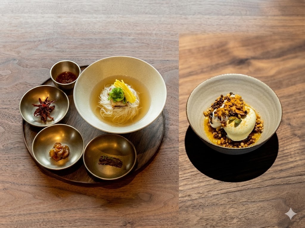 Mingles Seoul — modern Korean fine dining dish centered on jang