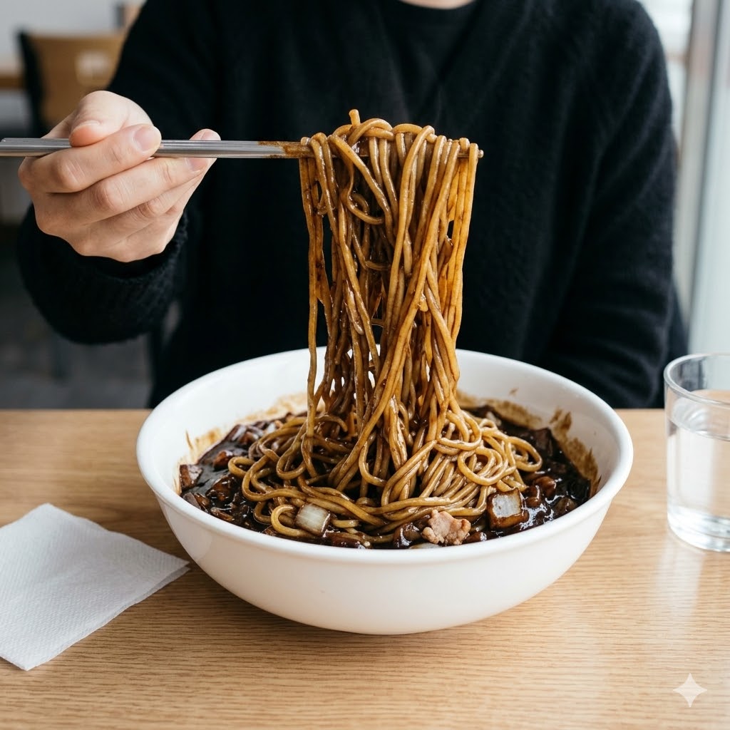 블랙데이 — 혼자 먹는 짜장면, 검은 배경
