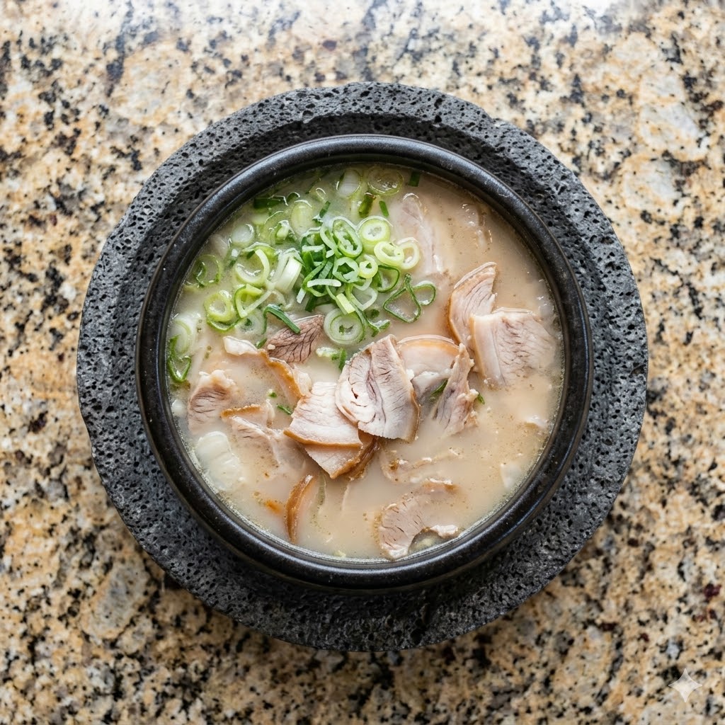 Dwaeji gukbap — pork bone soup with rice, Busan style