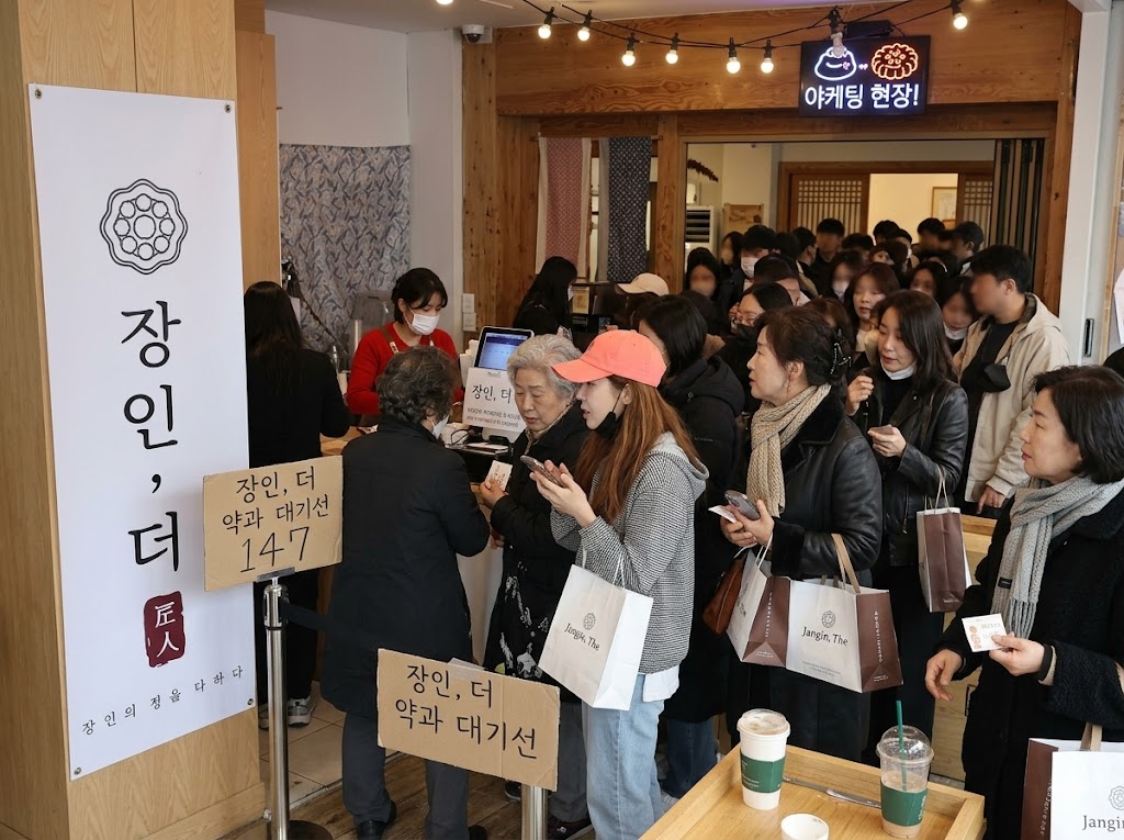 야케팅 — 약과 팝업 스토어 앞 대기줄