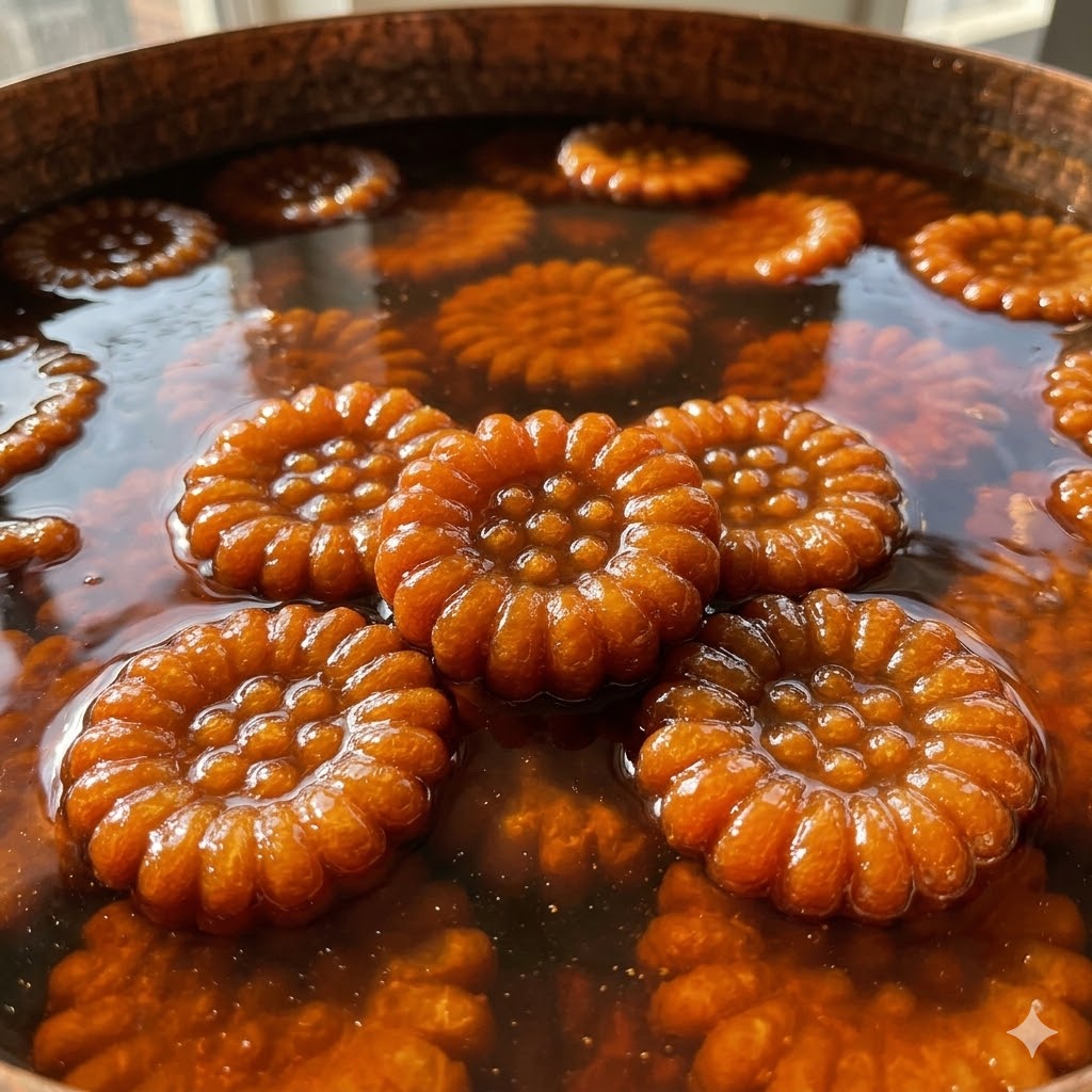 꿀 시럽에 담긴 약과 — 호박색 시럽 클로즈업